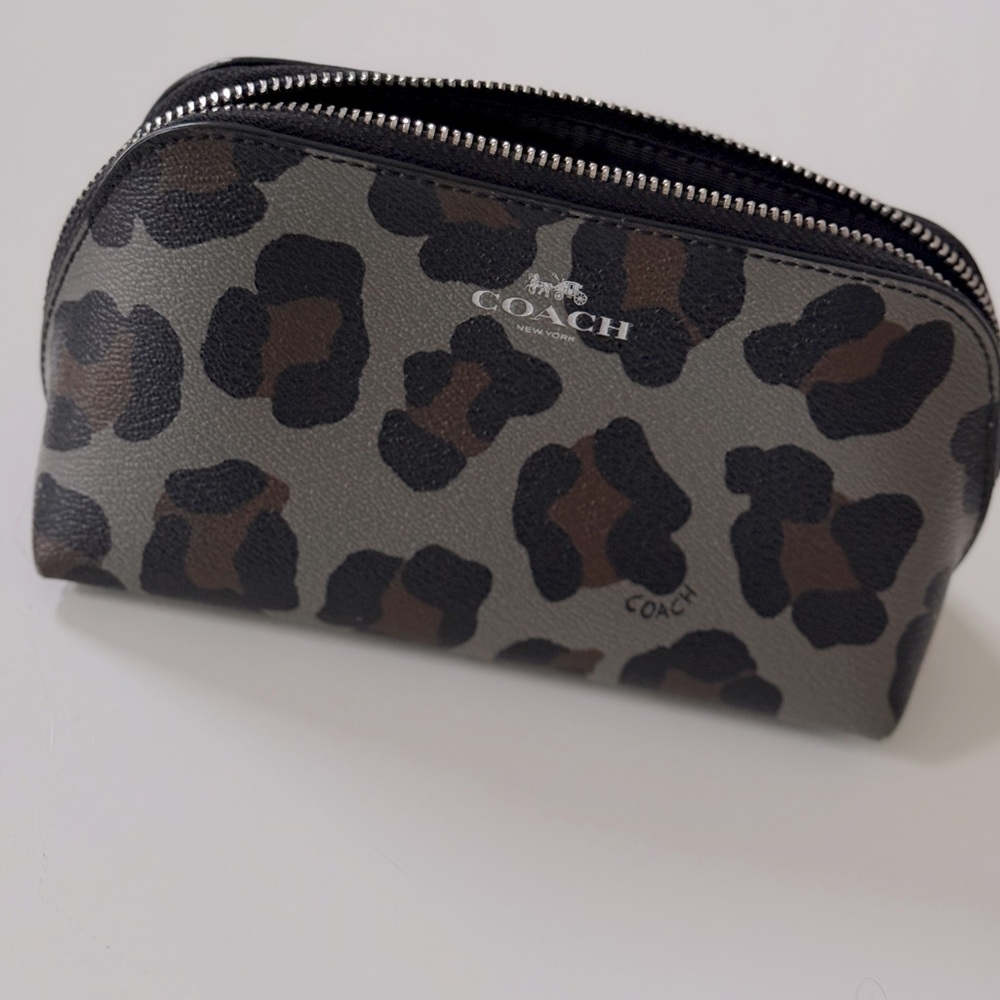 Coach Leopard Print Margot Bag Set - wallet/bag/makeup bag in Black/Brown - Picture 8 of 8